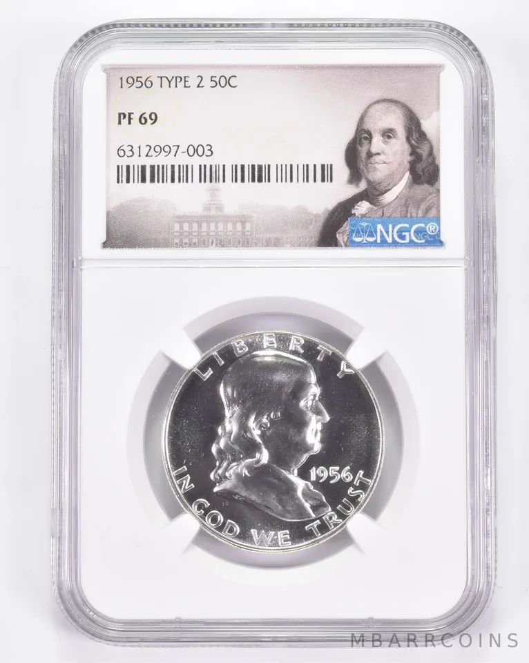 PF69 1956 Franklin Half Dollar - Type 2 - Graded NGC a8915
