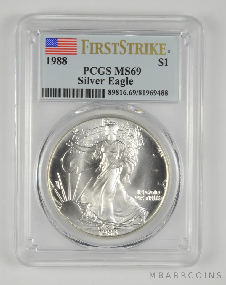 MS69 1988 American Silver Eagle First Strike PCGS *3530