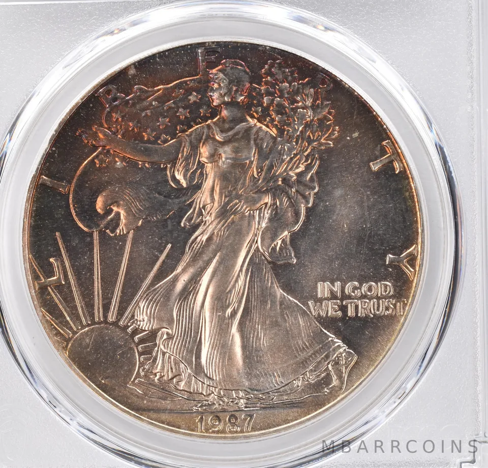 1987 American Silver Eagle MS68 PCGS Beautiful Tone *1161