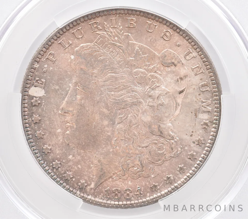 1884 Morgan Silver Dollar MS63 CAC CACg Beautiful Tone *2564