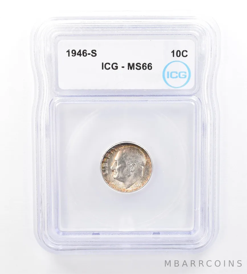 1946-S Roosevelt Dime MS66 ICG Beautiful Tone *1710