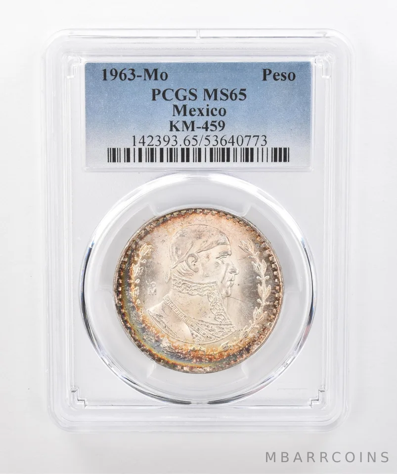 1963 Mo Mexico Peso KM-459 MS65 PCGS Peripheral Tone a1404