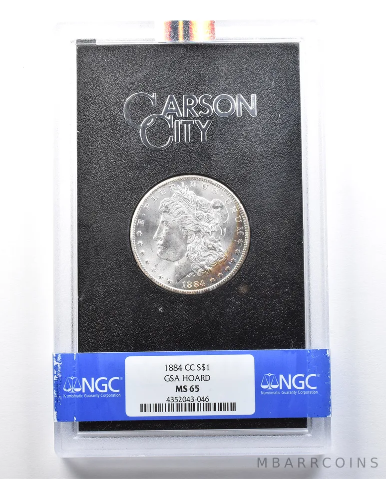 1884-CC Morgan Silver Dollar GSA Hoard MS65 NGC Beautiful Tone *9042