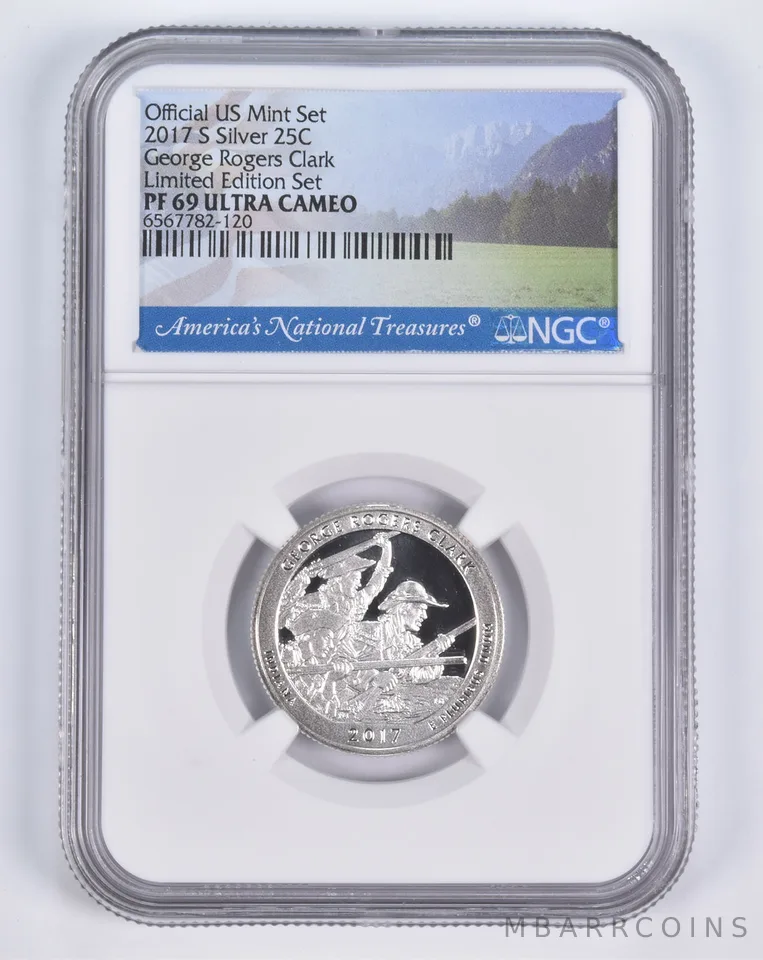 2017-S Silver PF69 ANT George Rogers Clark Quarter Limited Edition NGC