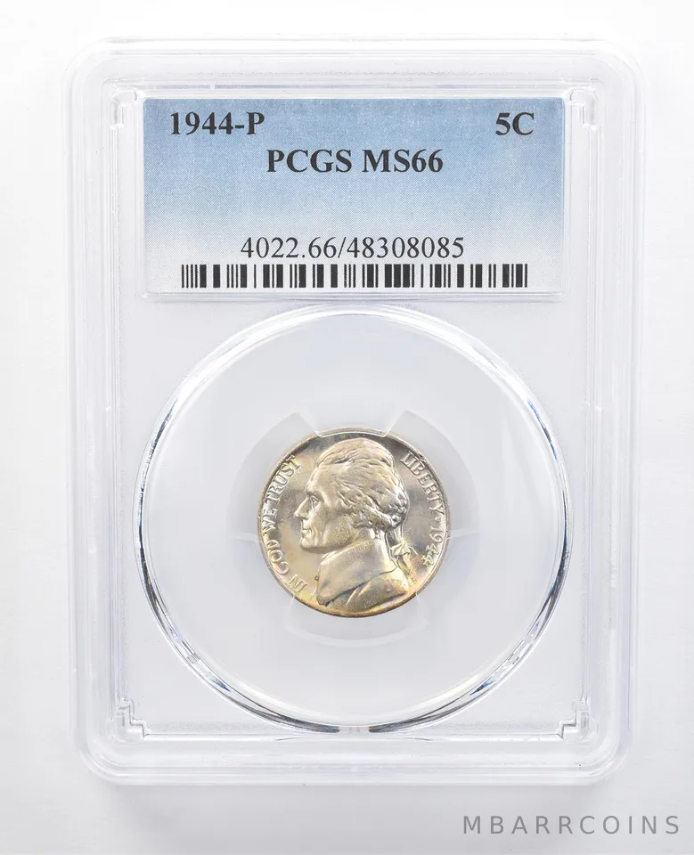1944-P Jefferson Nickel MS66 PCGS Iridescent Sheen a7698