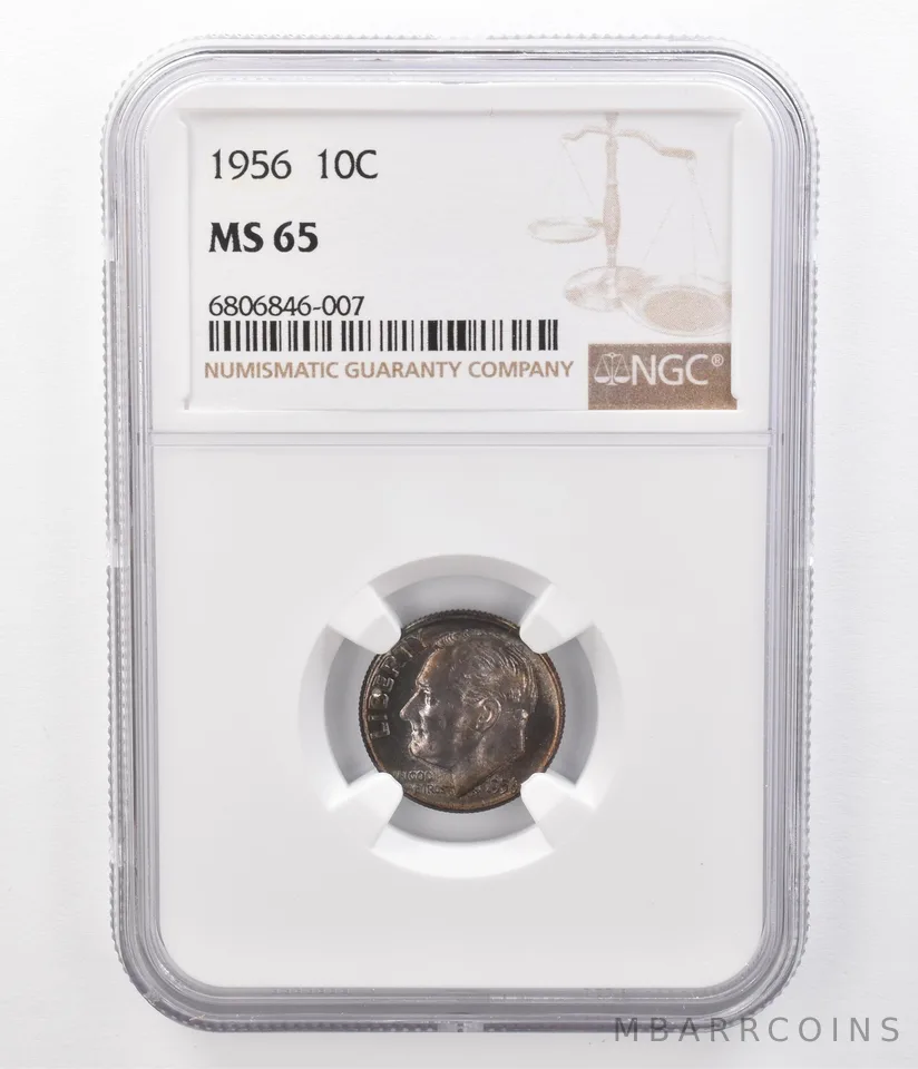 1956 Roosevelt Dime MS65 NGC Beautifully Toned a8596