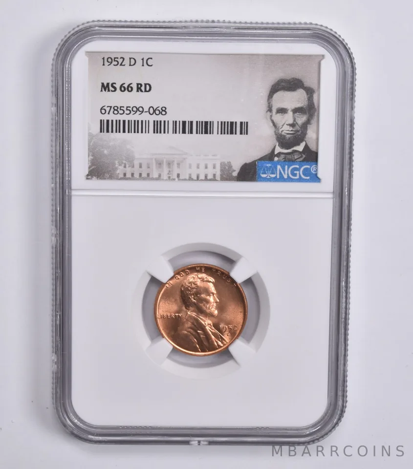 1952-D Lincoln Wheat Cent MS66 RD NGC Special Lbl