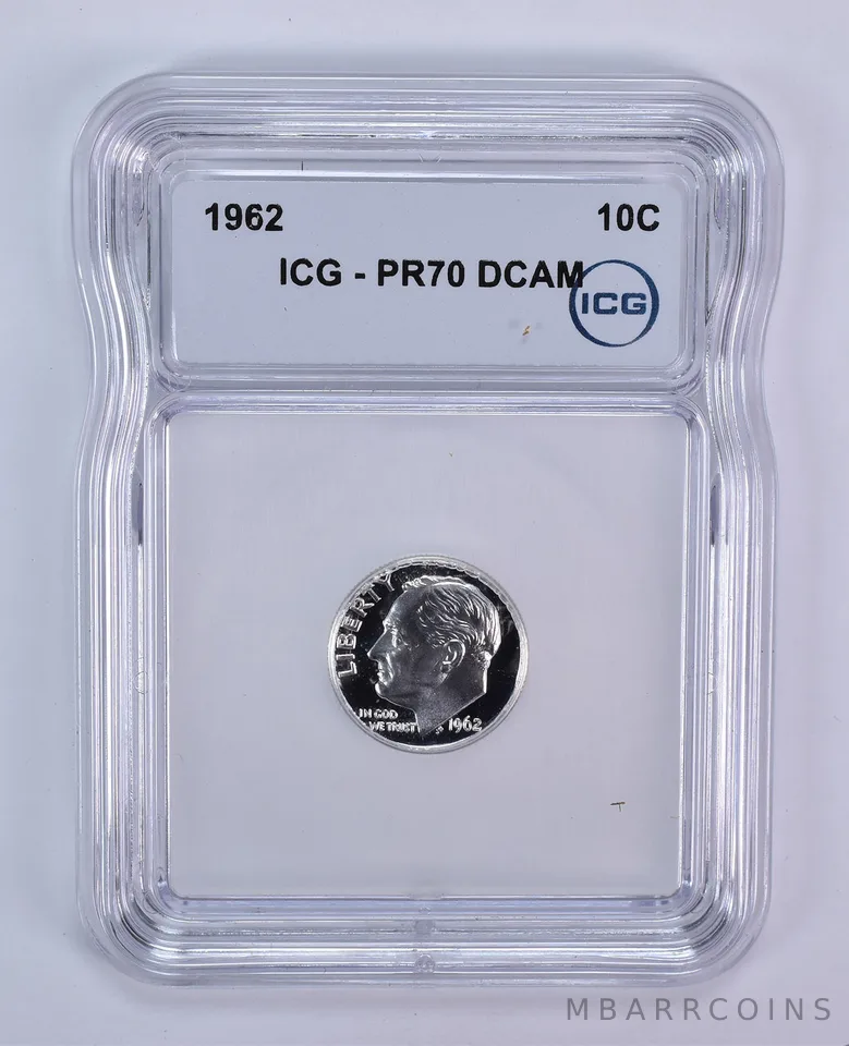 1962 Roosevelt Dime PR70 DCAM ICG