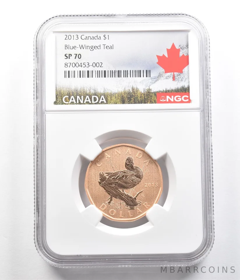 2013 Canada 1 Dollar Blue-Winged Teal SP70 NGC *7371