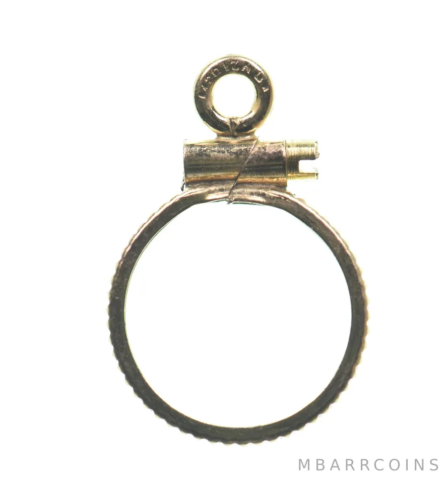 12K 10.3mm Gold Filled Token Coin Bezel Pendant Frame Edge *1410