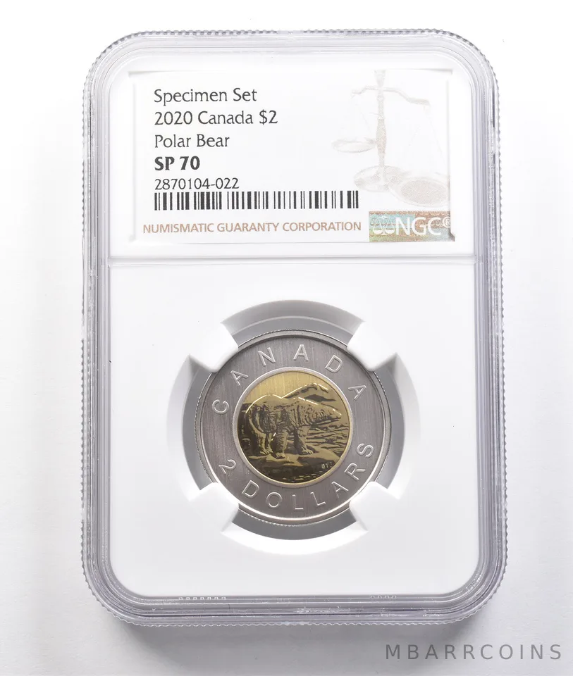 2020 Canada 2 Dollars Polar Bear Specimen Set SP70 NGC *3786
