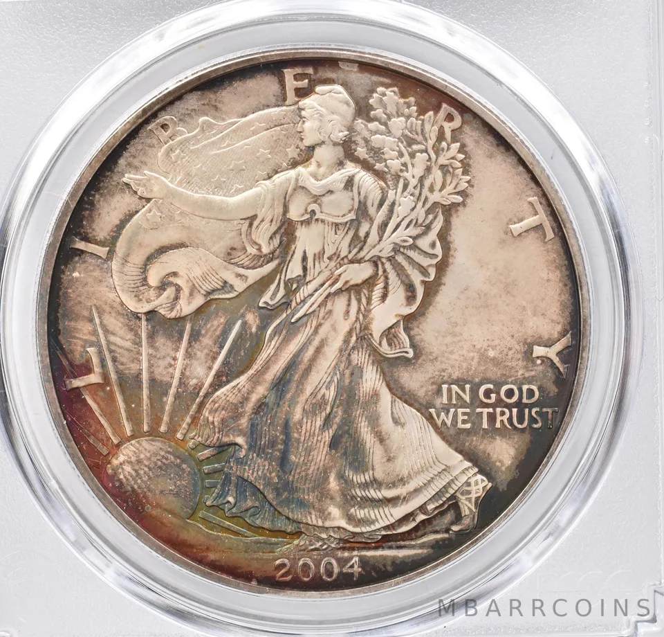 2004 American Silver Eagle MS68 PCGS Beautiful Tone *1256