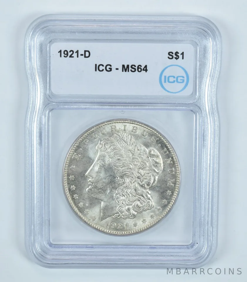 1921-D Morgan Silver Dollar MS64 ICG