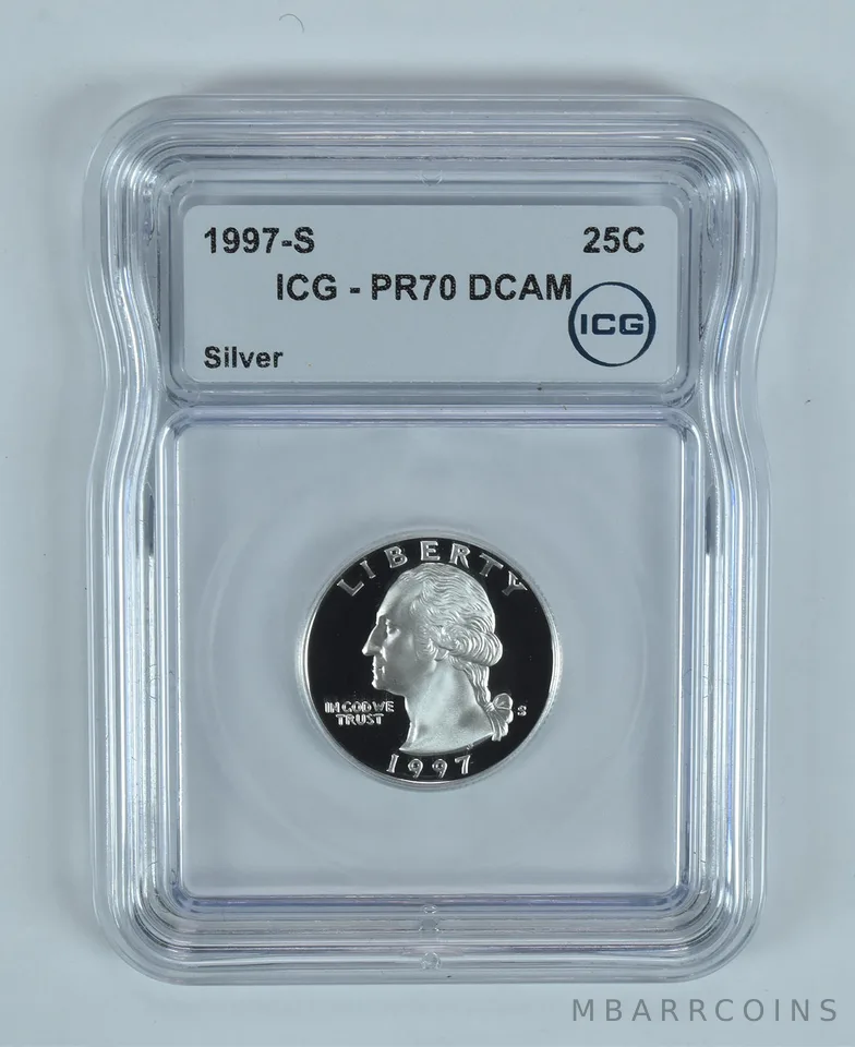 1997-S Washington Quarter Silver PR70 DCAM ICG