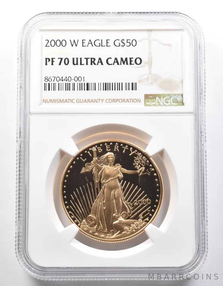 2000-W $50 American Gold Eagle 1 Oz Gold PF70 UCAM NGC