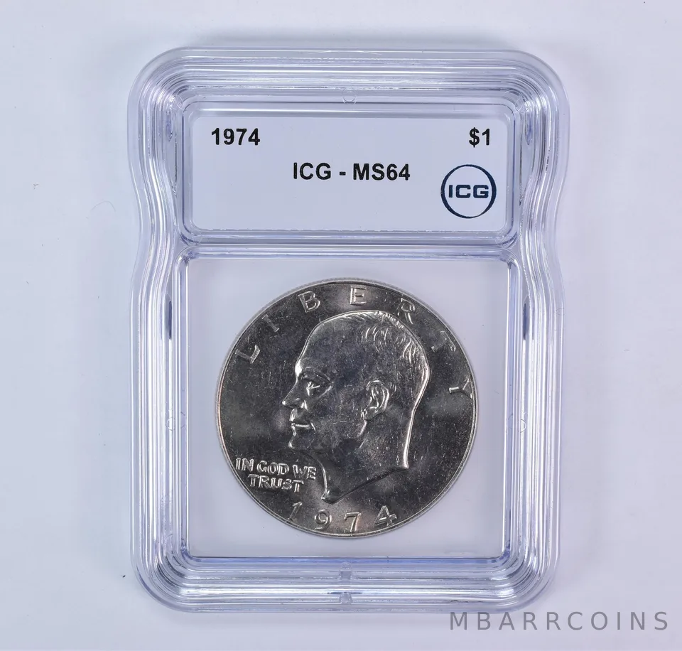 1974 Eisenhower $1 MS64 ICG