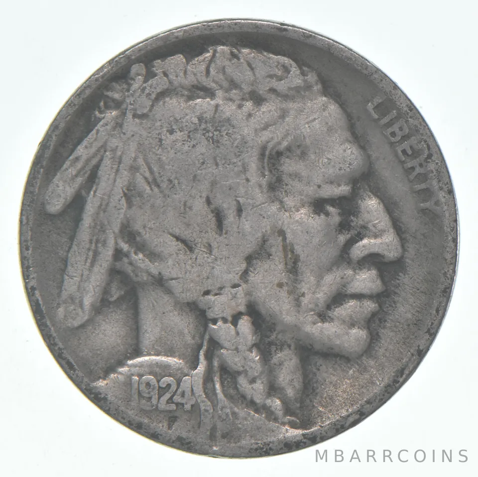 1924-D Indian Head Buffalo Nickel Average Circ