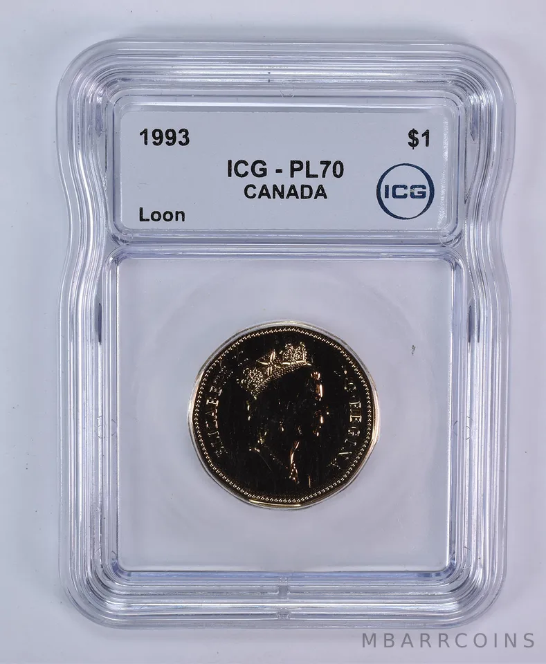 1993 Canada 1 Dollar Loon PL70 ICG