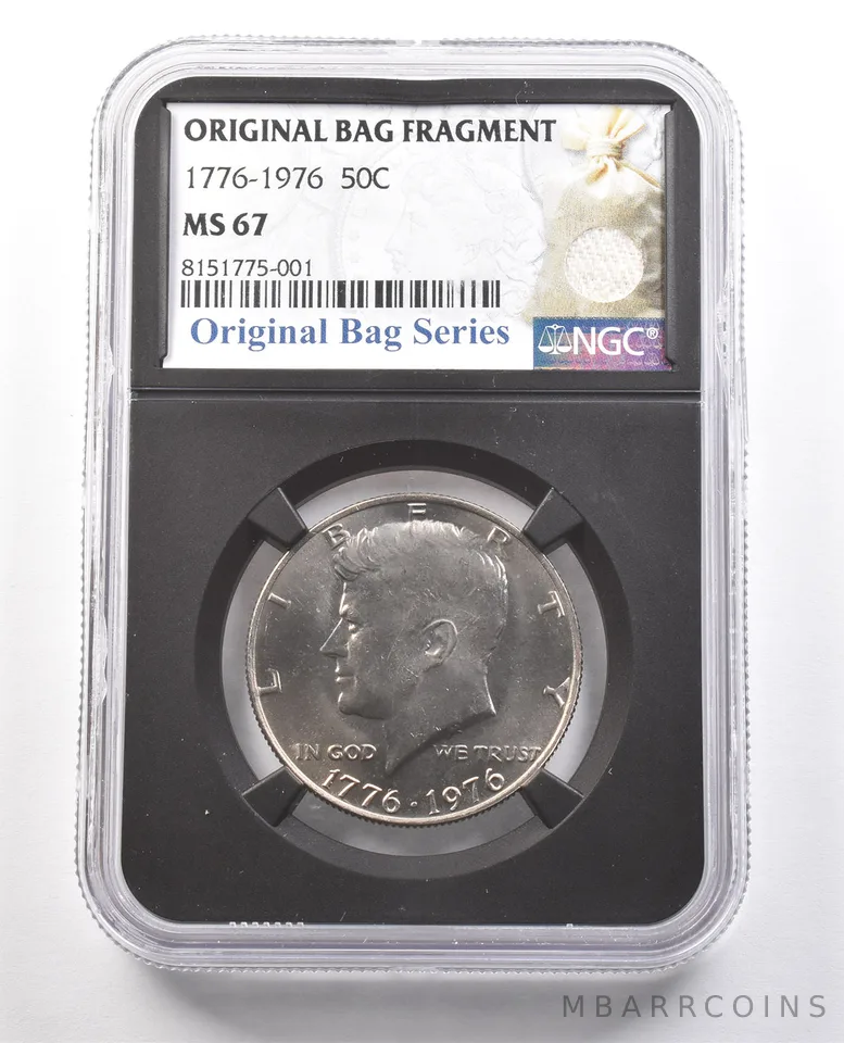 1776-1976 Kennedy Half Dollar Original Bag Fragment MS67 NGC *6122