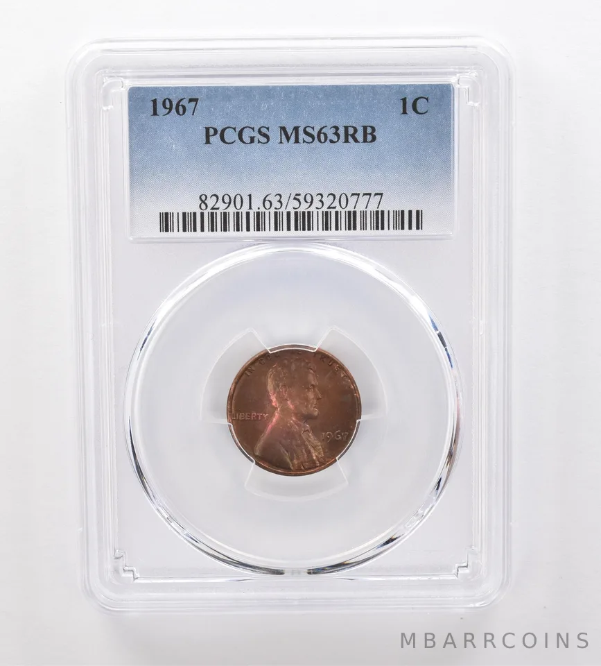 1967 Lincoln Memorial Cent MS63 RB PCGS Beautiful Tone *2056
