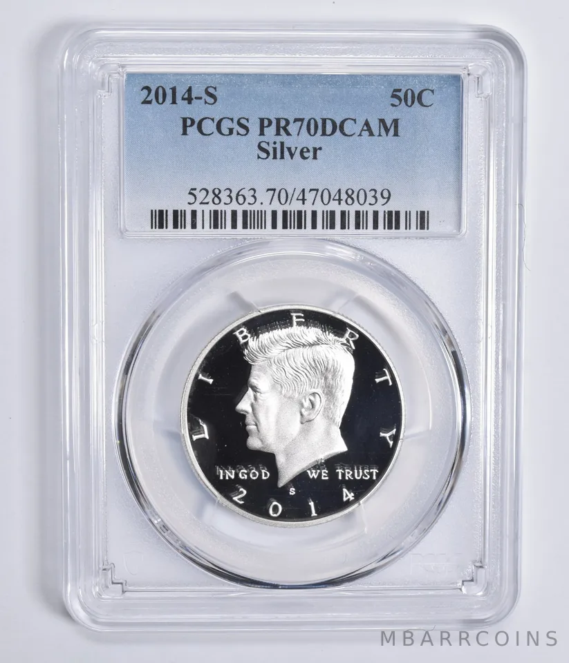 2014-S Kennedy Half Dollar Silver PR70 DCAM PCGS Blue Lbl