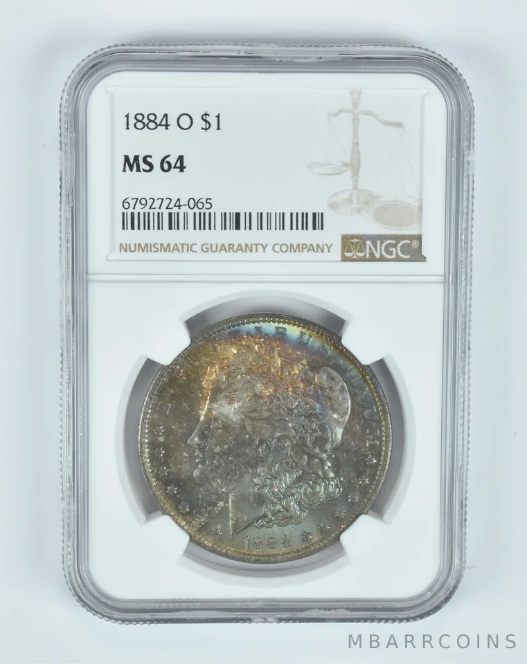 MS64 1884-O Morgan Silver Dollar NGC Beautifully Toned *6750