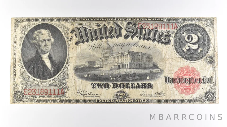 1917 $2 Legal Tender Large Note Red Seal FR#60 *0635