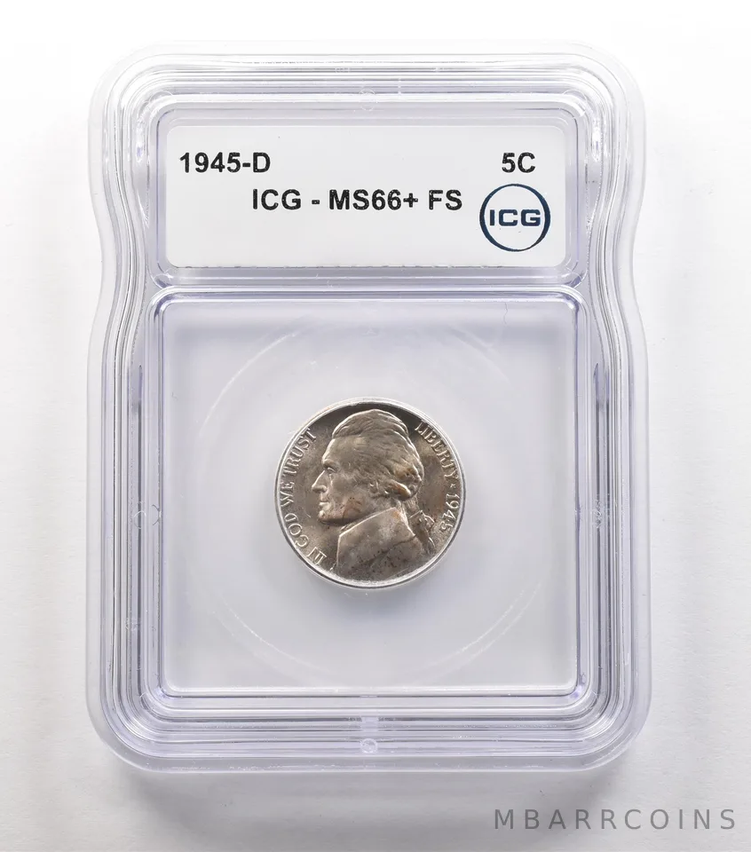 1945-D Jefferson Nickel MS66+ FS ICG a6674