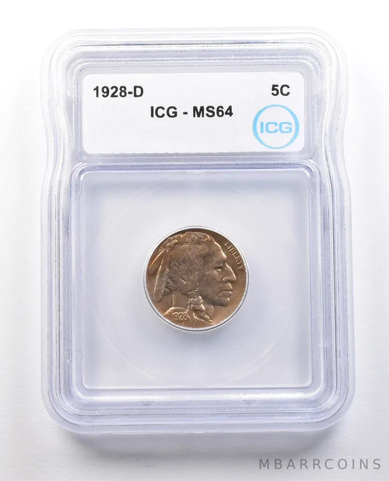 1928-D Indian Head Buffalo Nickel MS64 ICG *1377