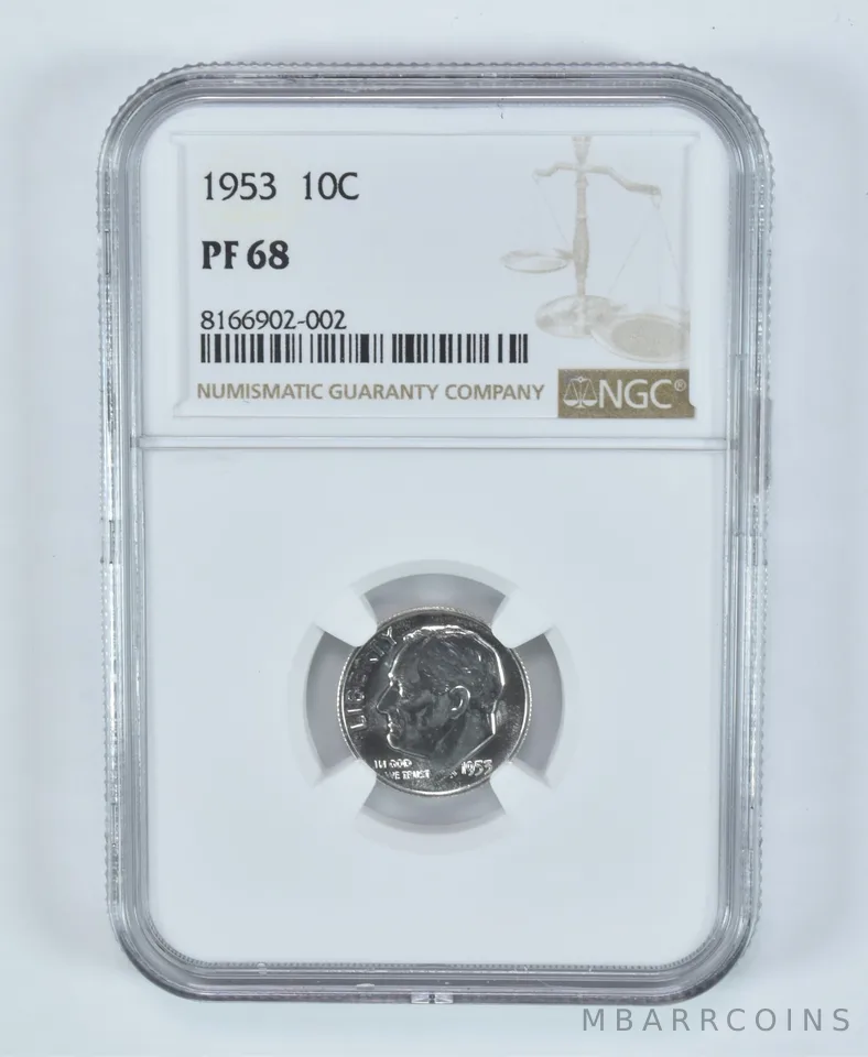 1953 Roosevelt Silver Dime PF68 NGC PR Proof