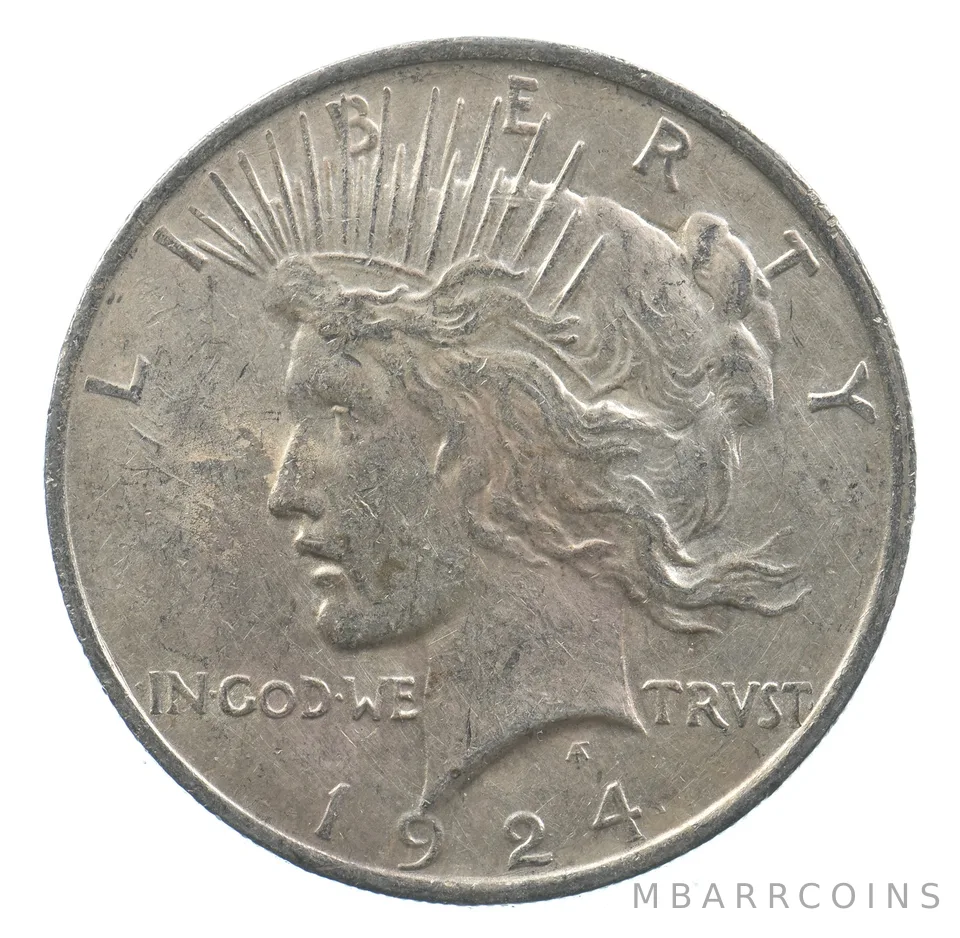 Early - 1924 Peace Silver Dollar - 90% US Coin *446