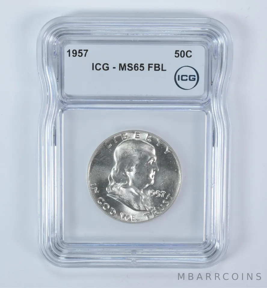 1957 Franklin Half Dollar MS65 FBL ICG