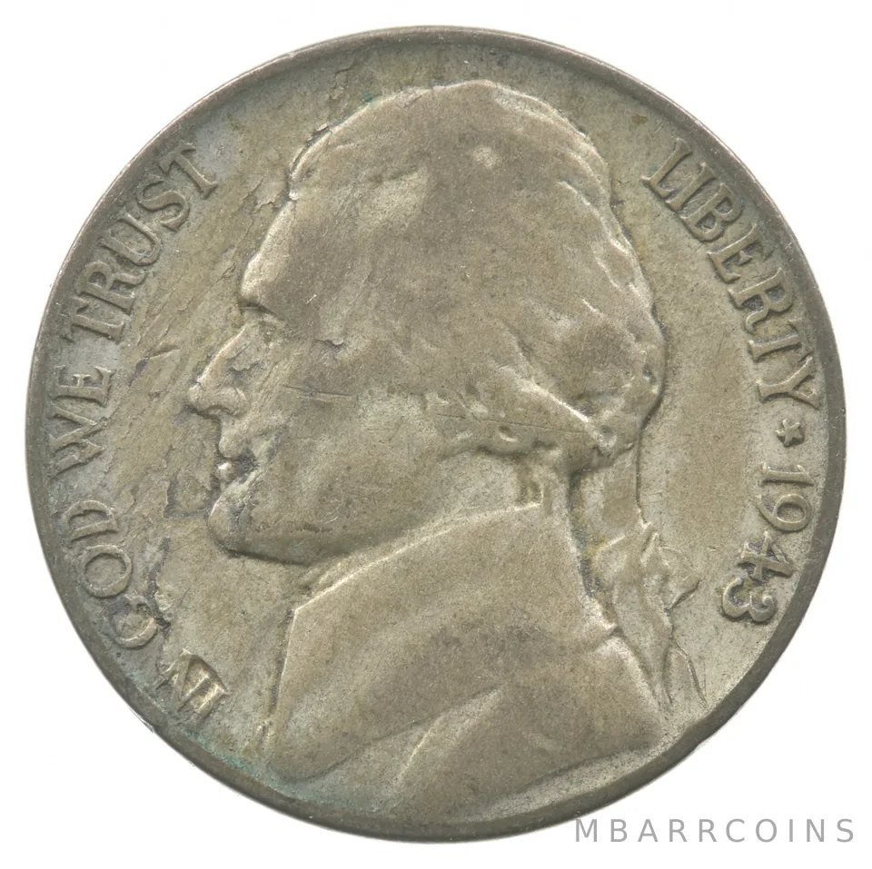 1943-P Jefferson Nickel Lamination Error *6143