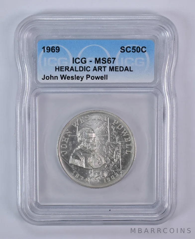 1969 So Called Half Dollar John Wesley Powell MS67 ICG