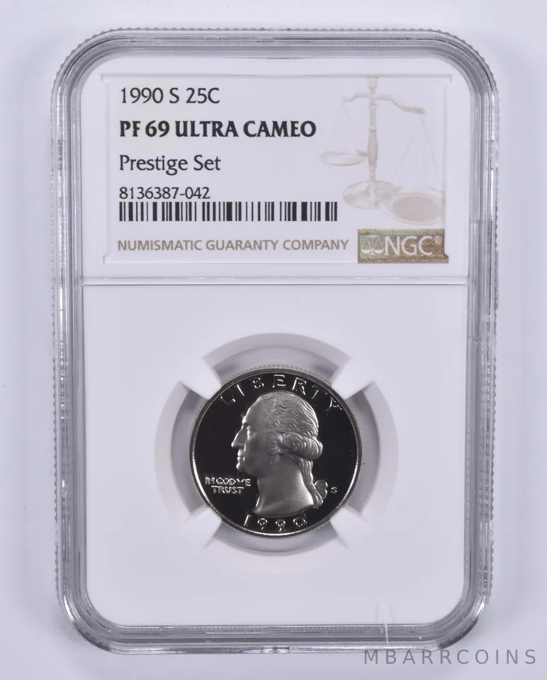 1990-S Washington Quarter Prestige Set PF69 UCAM NGC Brown Label