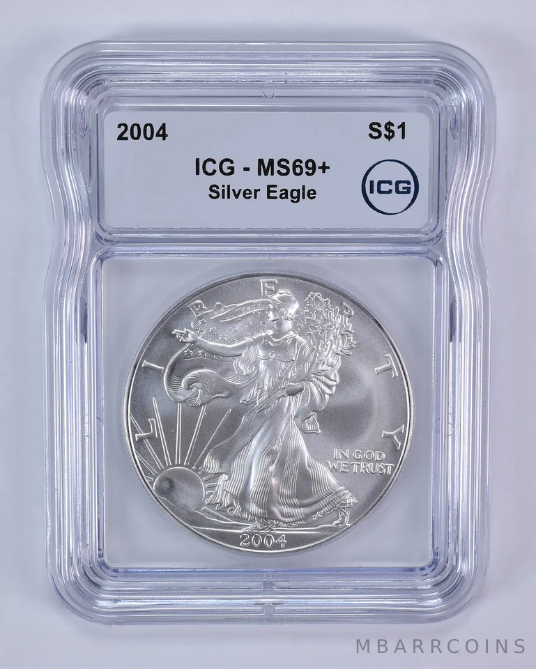 2004 American Silver Eagle MS69+ ICG