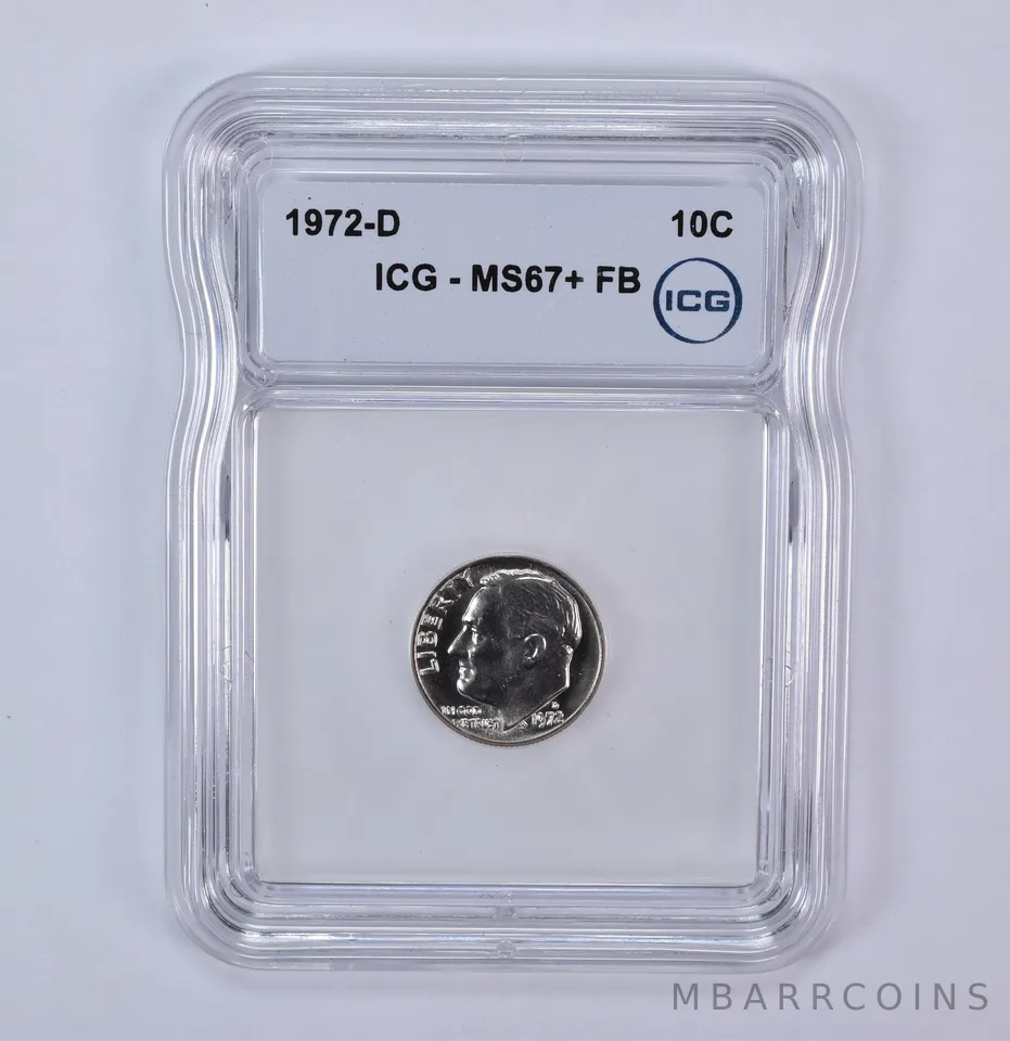 1972-D Roosevelt Dime MS67+ FB ICG