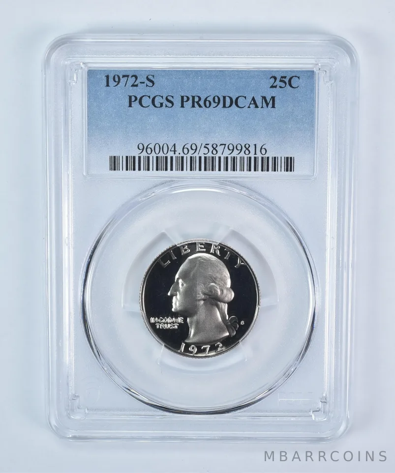 1972-S Washington Quarter PR69 DCAM PCGS Blue Label