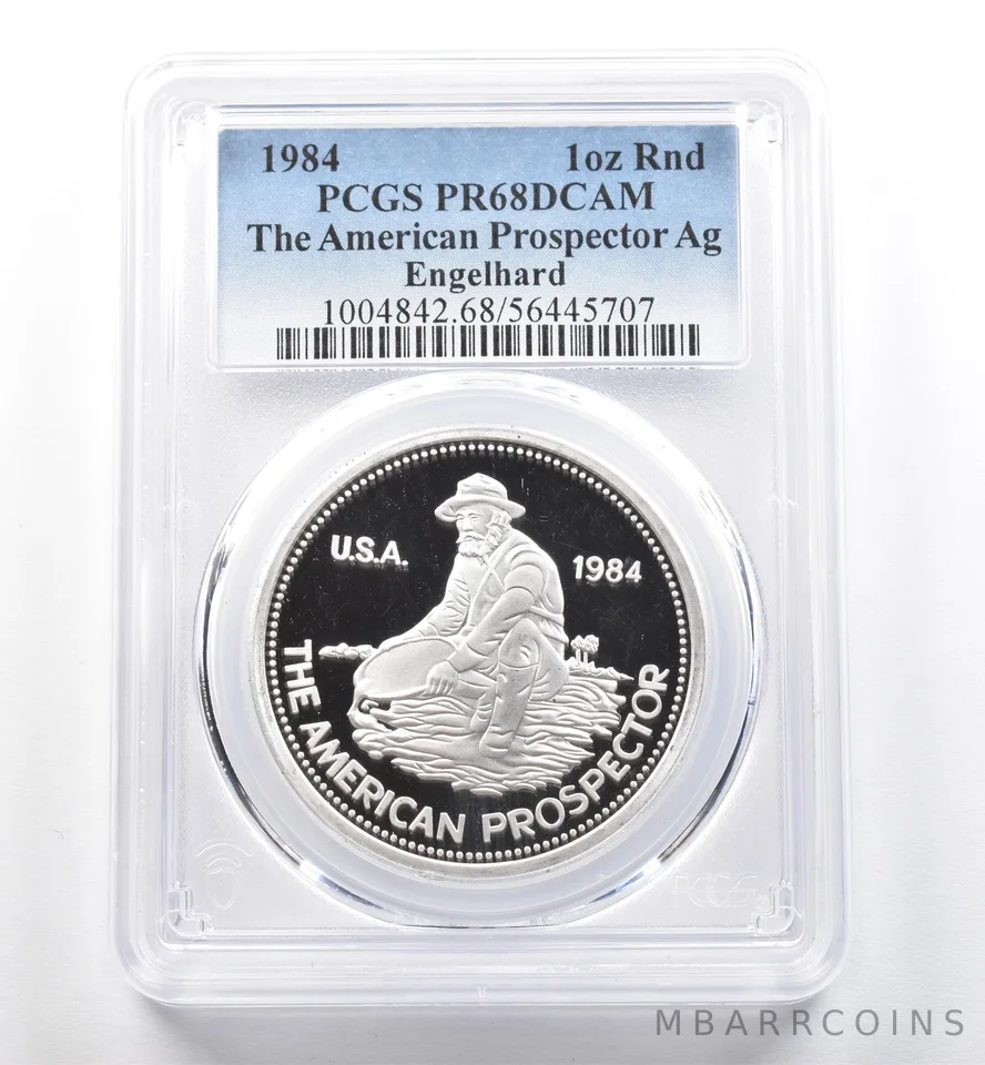1984 Engelhard Prospector 1 Oz Silver Round PR68 DCAM PCGS
