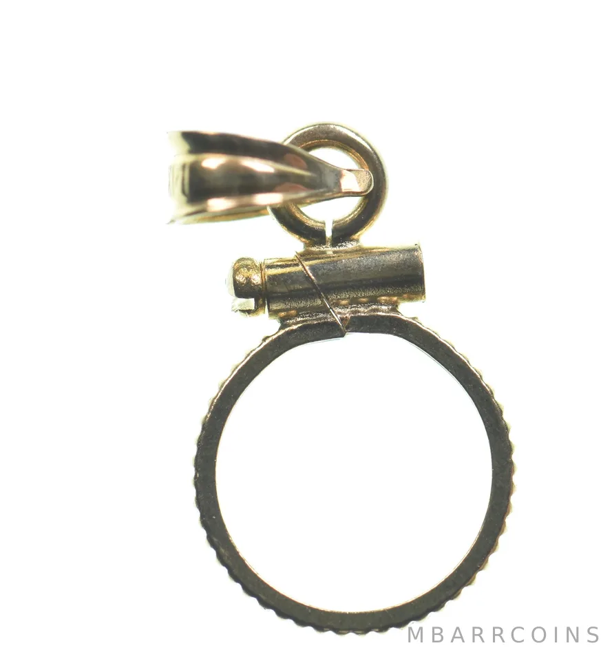 14K 9mm Gold Filled Token Coin Bezel Pendant Frame Edge *1426
