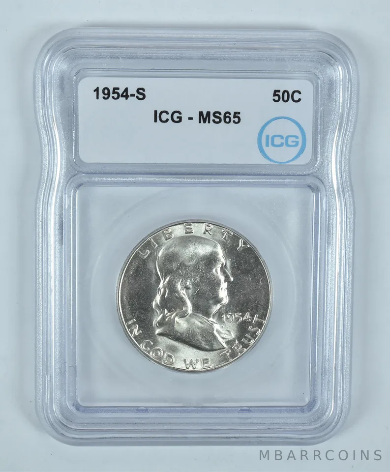 1954-S Franklin Half Dollar MS65 ICG