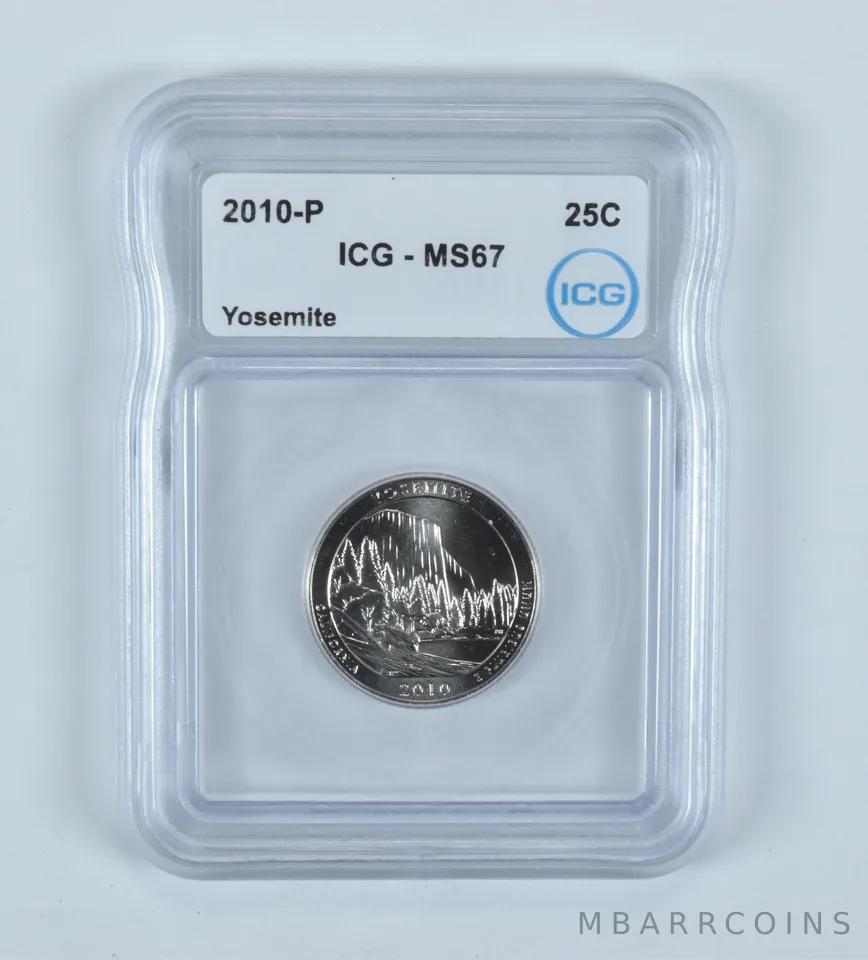 2010-P Washington Quarter ATB Yosemite MS67 ICG