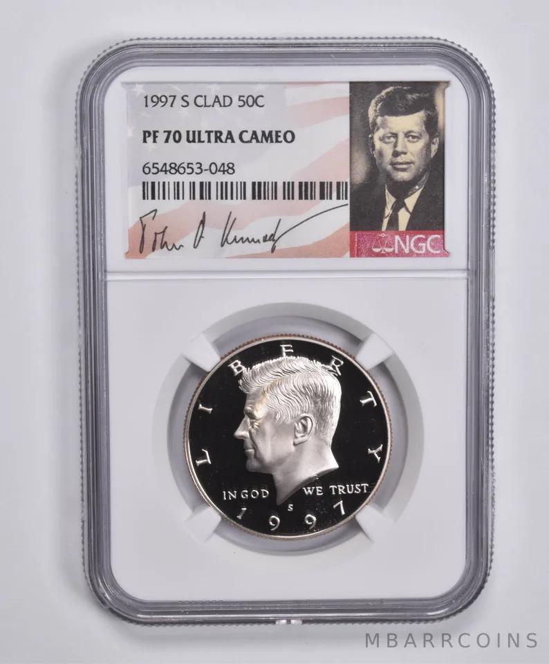 1997-S Kennedy Half Dollar CLAD PF70 NGC Special Lbl