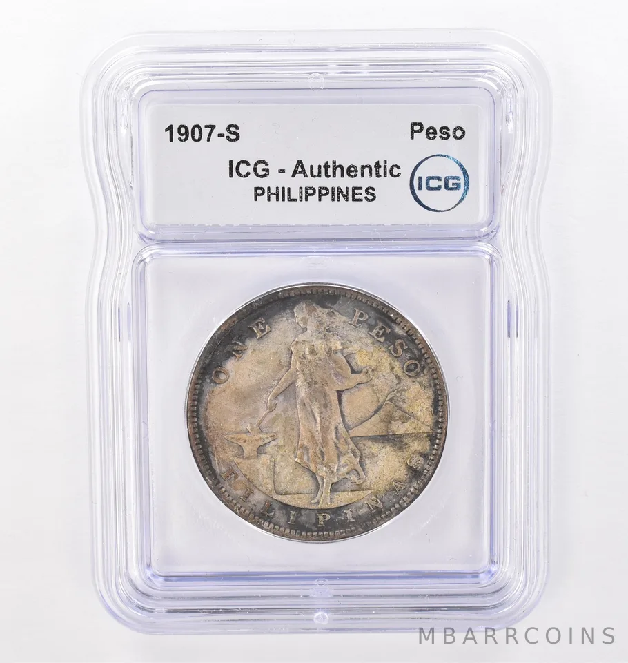 1907 S Philippines Peso Authentic ICG Beautiful Tone *4289