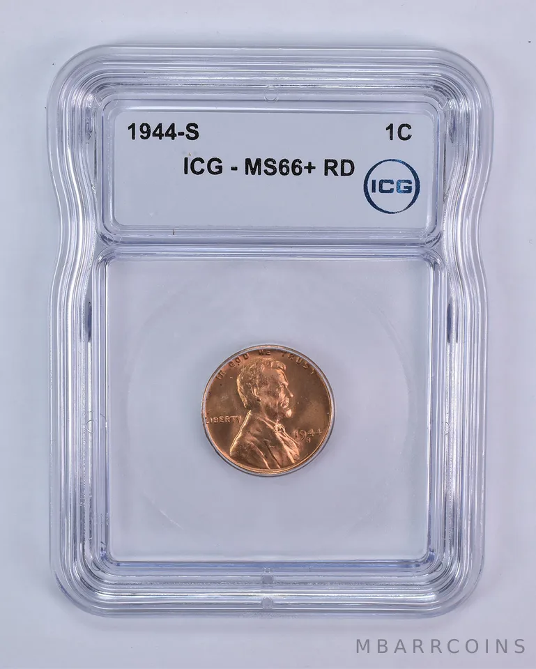 1944-S Lincoln Wheat Cent MS66+ RD ICG