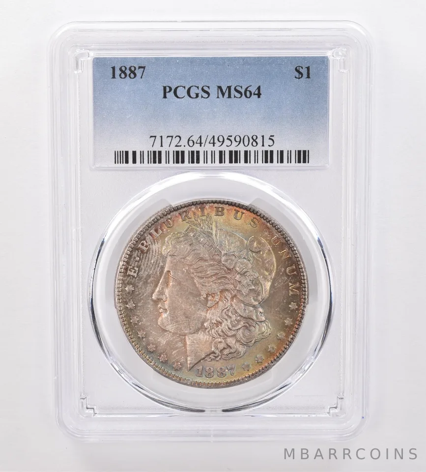 1887 Morgan Silver Dollar MS64 PCGS Beautiful Tone *9996