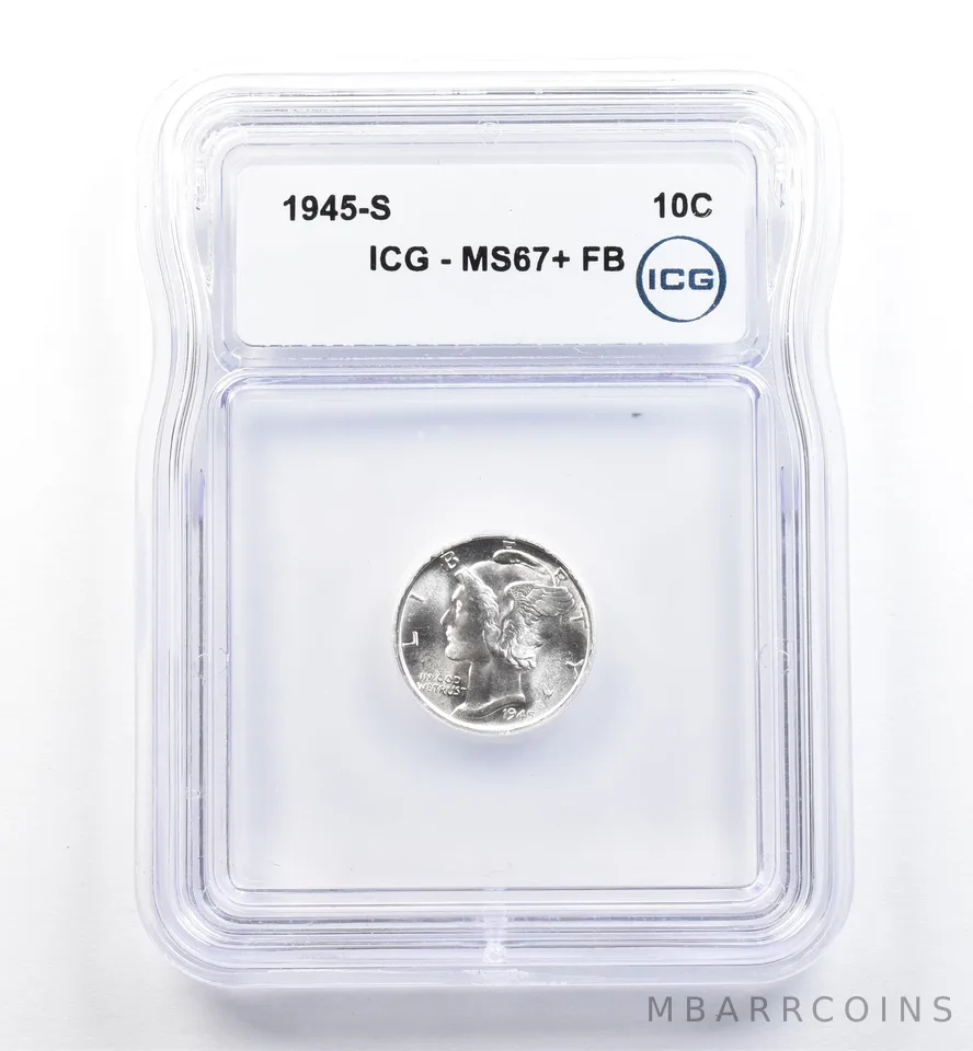 1945-S Mercury Dime MS67+ FB ICG *0143