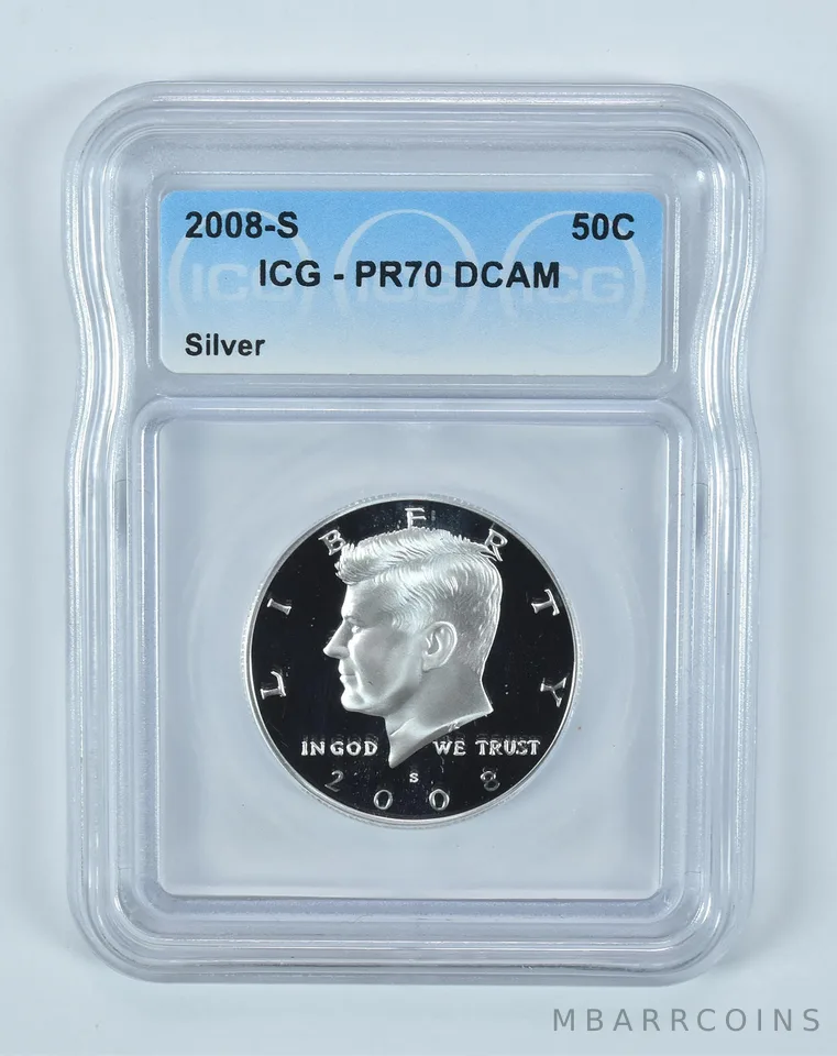2008-S Kennedy Half Dollar Silver PR70 DCAM ICG