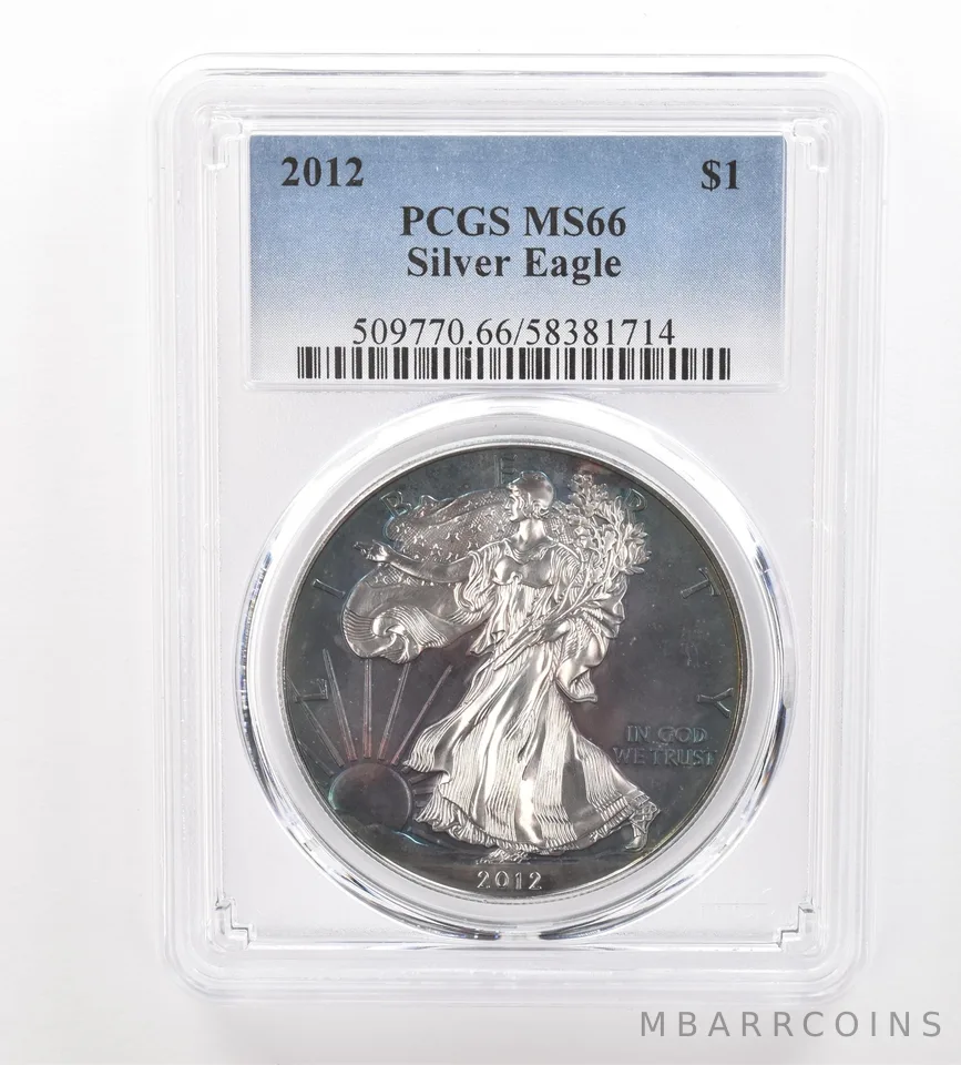 2012 American Silver Eagle MS66 PCGS Beautiful Tone *3342