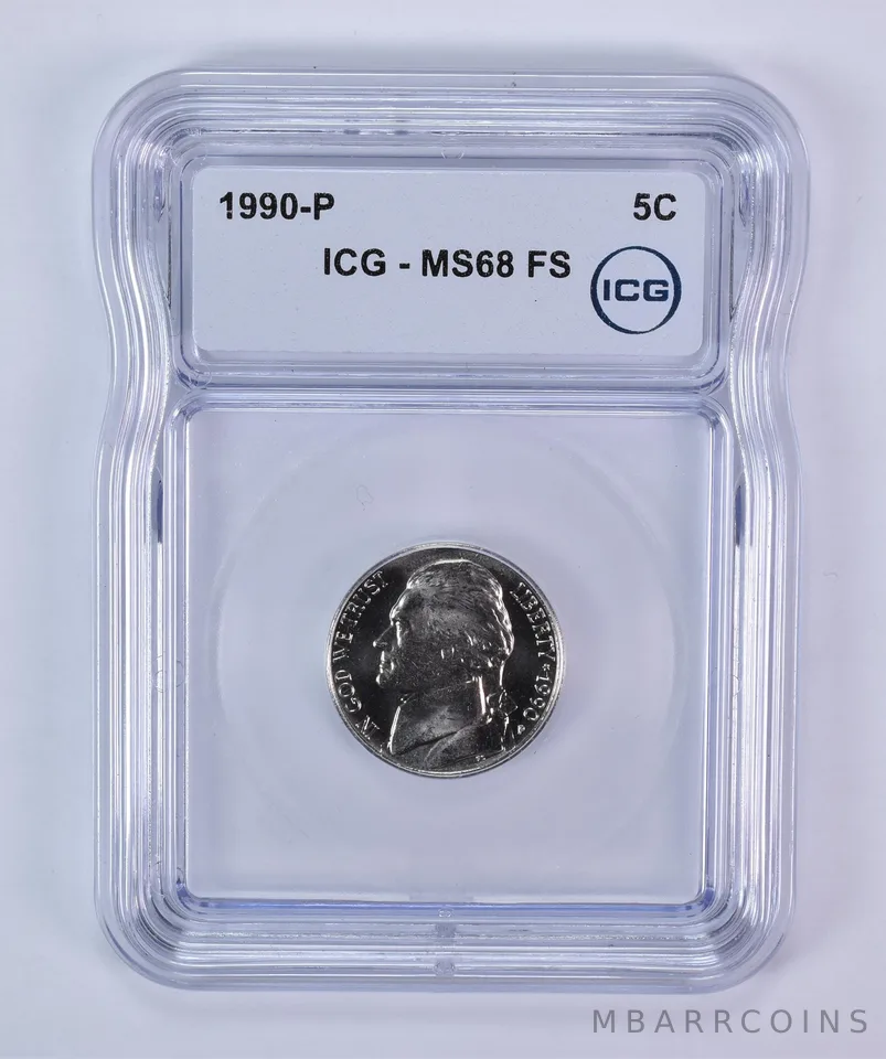 1990-P Jefferson Nickel MS68 FS ICG